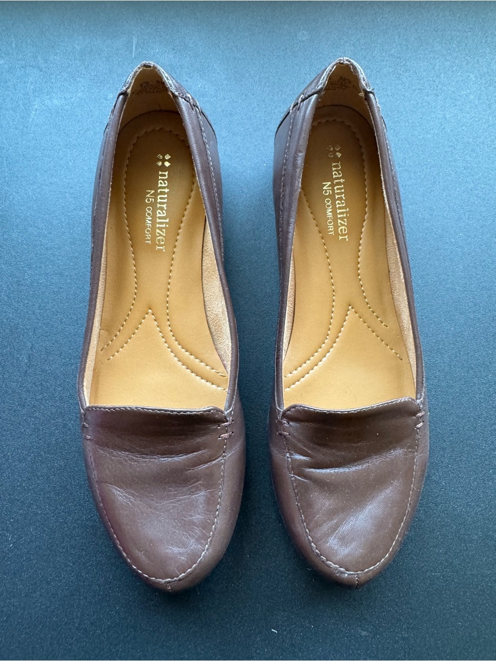 Naturalizer Brown Leather Slip-On Flats